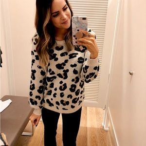 LOFT Leopard Crewneck Sweater